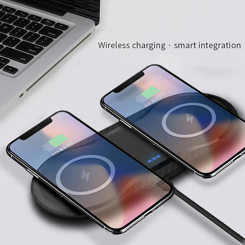 2 Pack Dual 15W Wireless Charger for Multiple Devices, 30W Fast Wireless Charging Pad/Mat for Apple iPhone, AirPods,