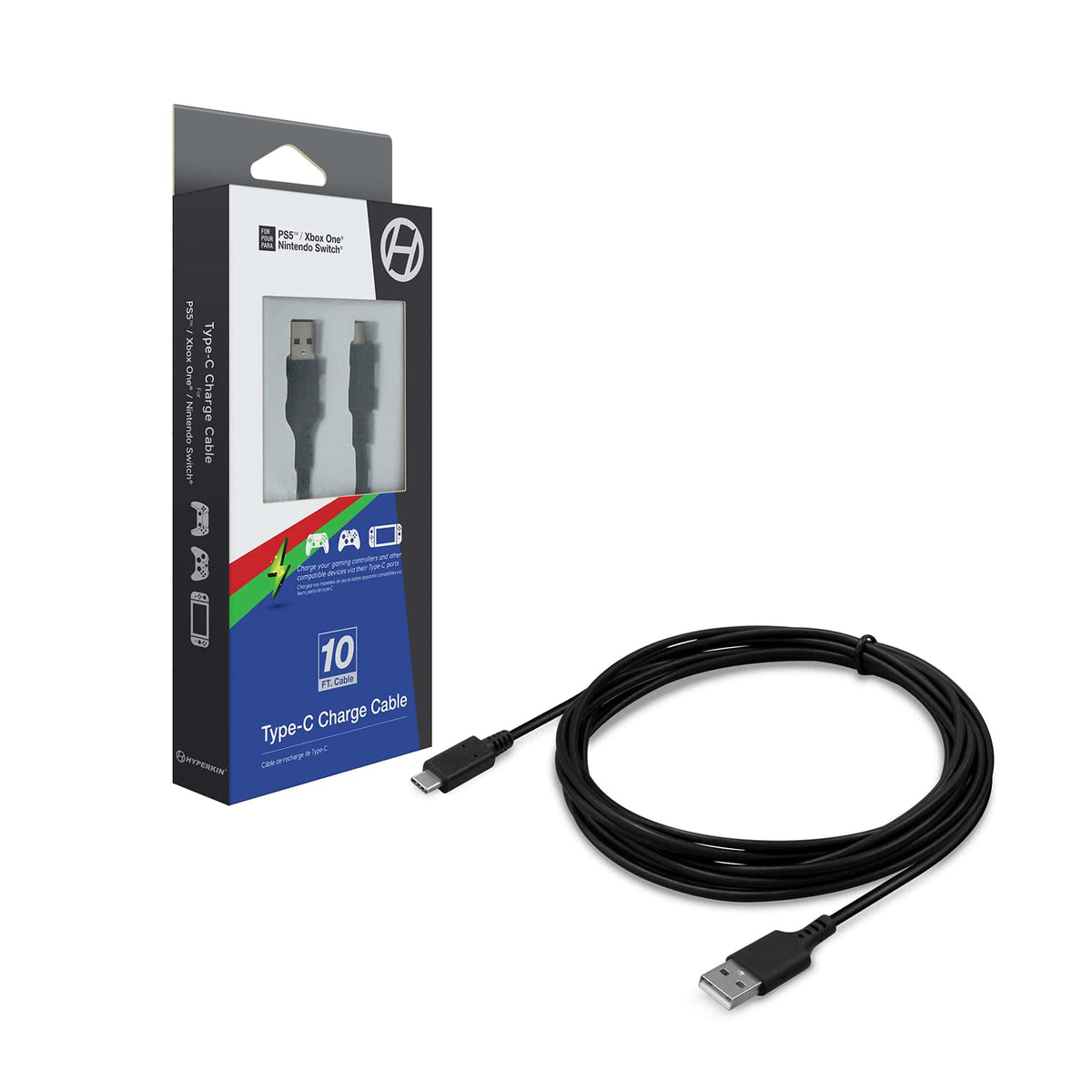 Hyperkin 10 Ft. Type-C Charge Cable for PS5/Xbox Series X/Nintendo Switch - Nintendo Switch
