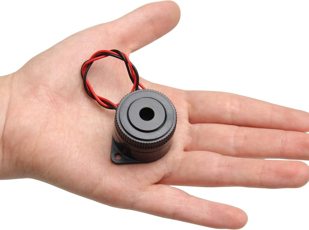 Fielect 5Pcs Alarm Buzzer DC12V 90dB Active Electronic Buzzer, Continuous Sound Beep Speaker