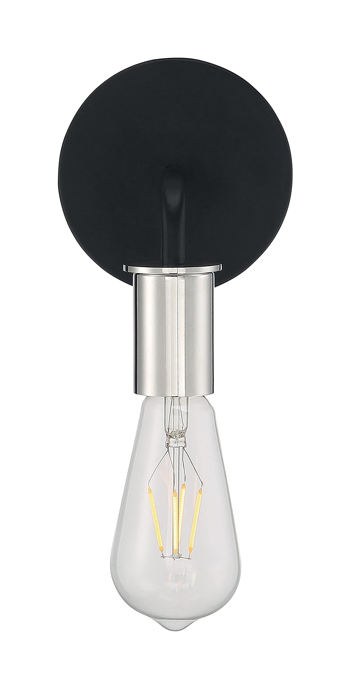 Nuvo Lighting 60-7351 Transitional One Light Wall Sconce from Ryder Collection in Black Finish,
