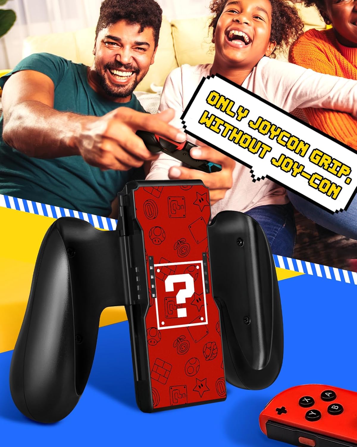 Lotadilo Joy-Con Grip for Nintendo Switch/Switch Oled - JoyCon Comfort Hand Grips Controller for Men Teen Boys Cool Cartoon Anime Design, Red Maliao