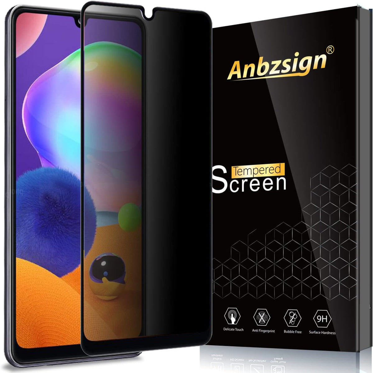 Anbzsign [2 Pack] Privacy Screen Protector for Samsung Galaxy A32 5G 6.5-inch, Full Coverage Anti-Spy Tempered Glass