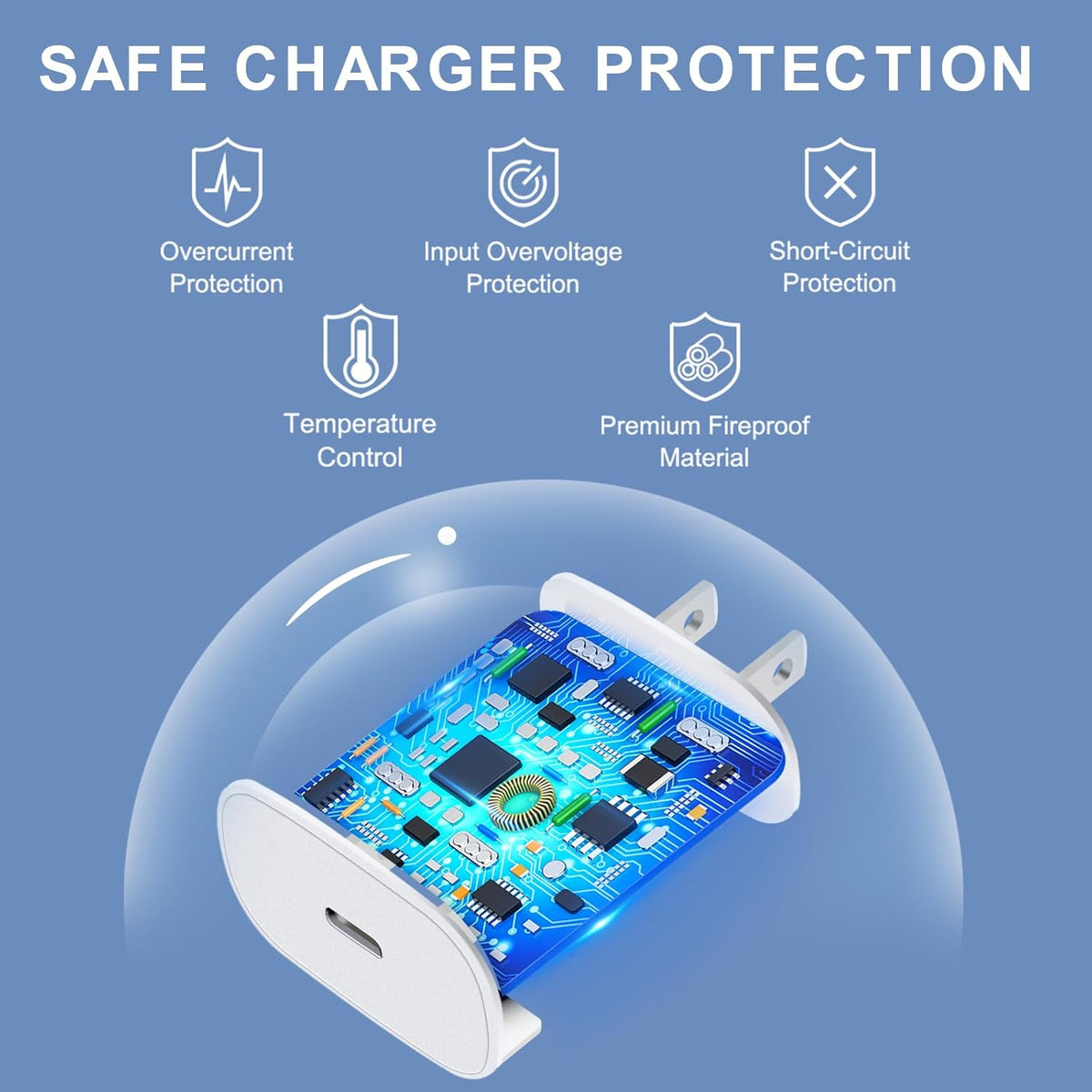 30W Fast Charging Phone 16 15 Charger, USB-C Wall Block Adapter with 6.6Ft USB C to C Cable for Pro/Max