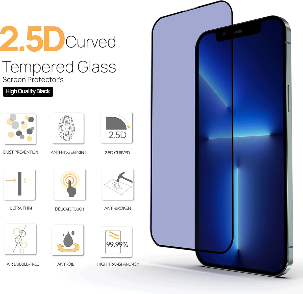 IceSword Anti Blue Light Screen Protector for iPhone 14 Plus/13 Pro Max (6.7") - 2022 Shatterproof 9H Tempered Glass,