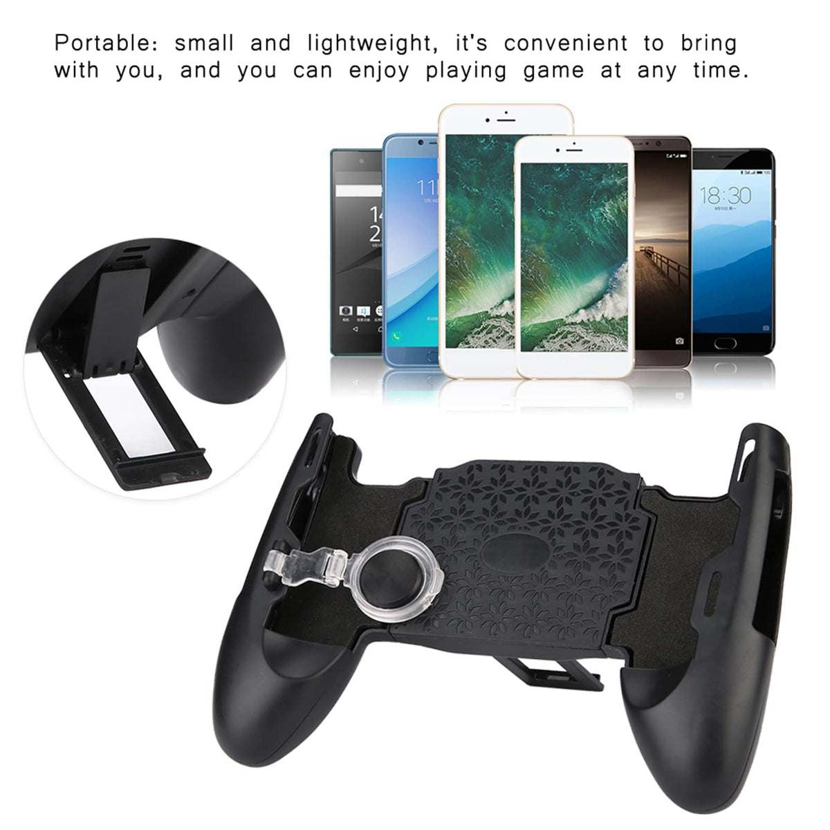 Phone Gamepad, 3 in 1 Portable Universal Mobile Phone Gamepad Holder Telescopic Gamepad Game Controller Joystick for PUBG Compatible with 4.5-6.5 Inch