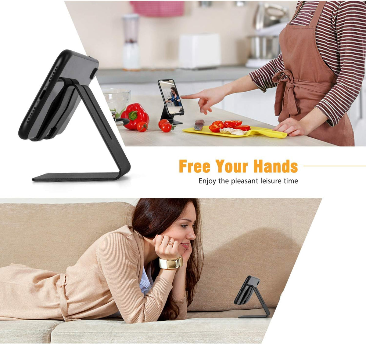 ORIbox Cell Phone Stand, Aluminum Desktop Solid Stand for Office Desk