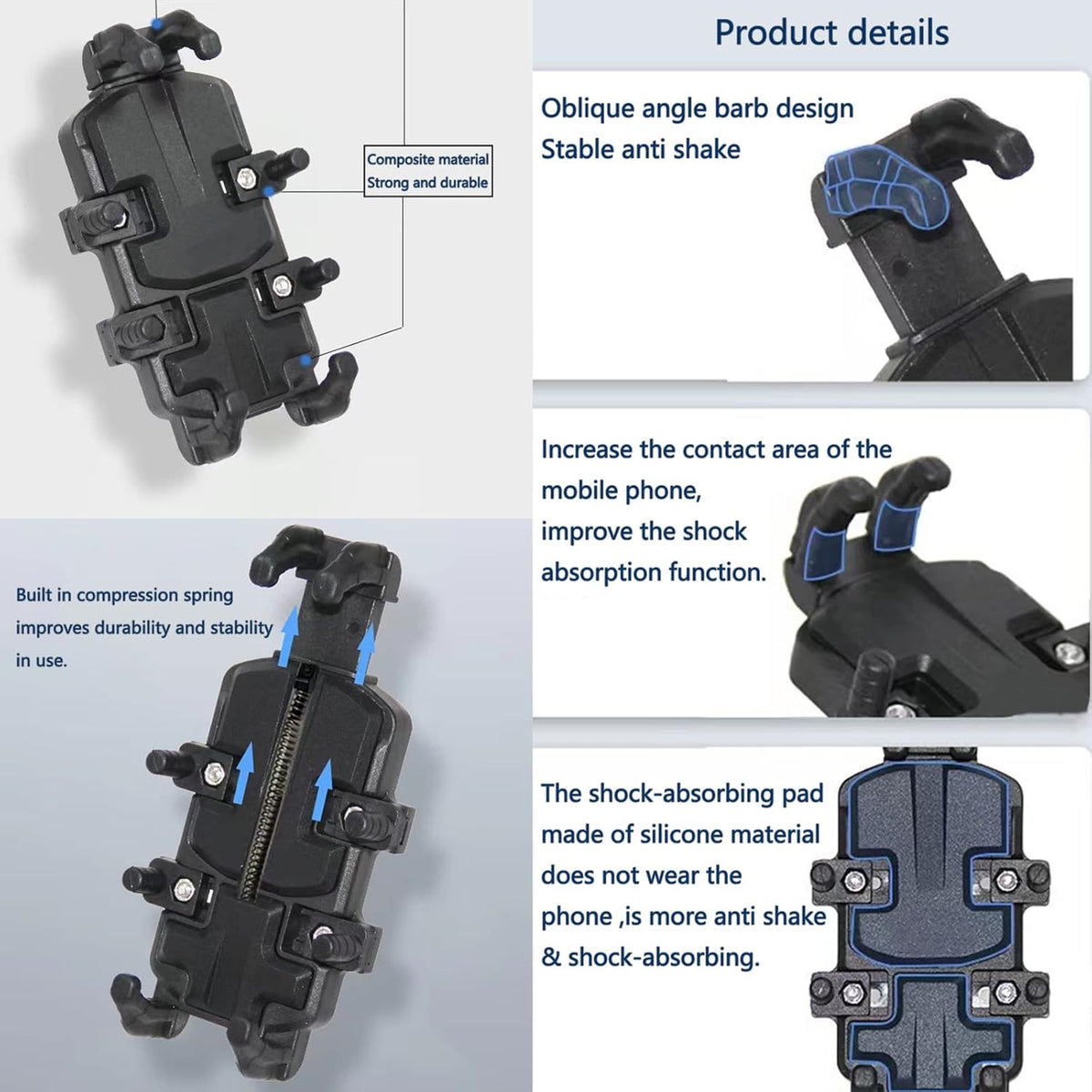 Mounts Phone Mount with Handlebar U-Bolt Base for Motorcycle, Bike, ATV/UTV