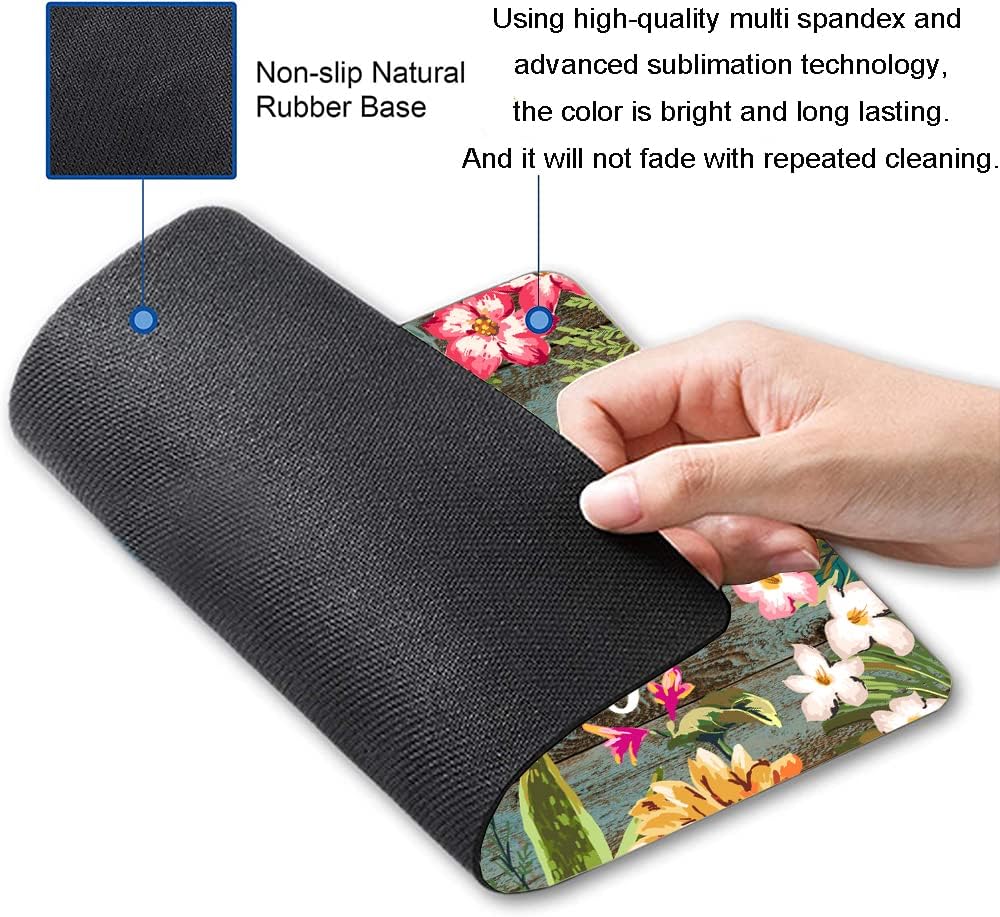 Mouse Pad, Floral Inspirational Quote Mousepad, Square Waterproof Pad Non-Slip Rubber Base MousePads for Office Laptop, 9.5inchx7.9inchx0.12inch Inch (Motiavation You Got This)