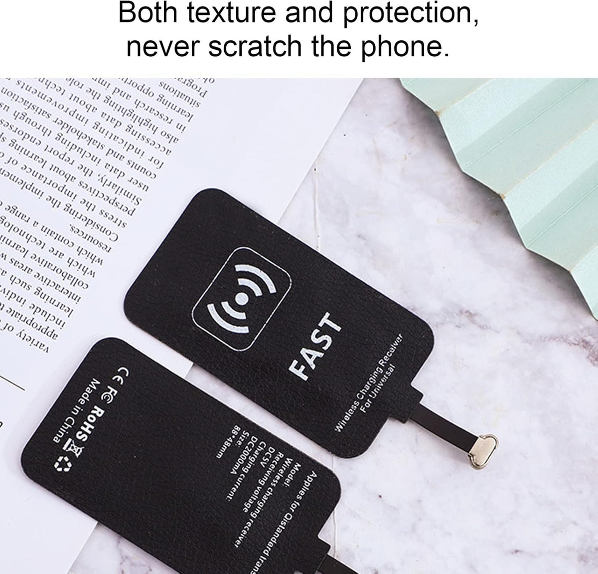 Wireless Charging Receiver, 10W Fast Charging Adapter with USB C Interface, Universal for All Type C Mobile Phones