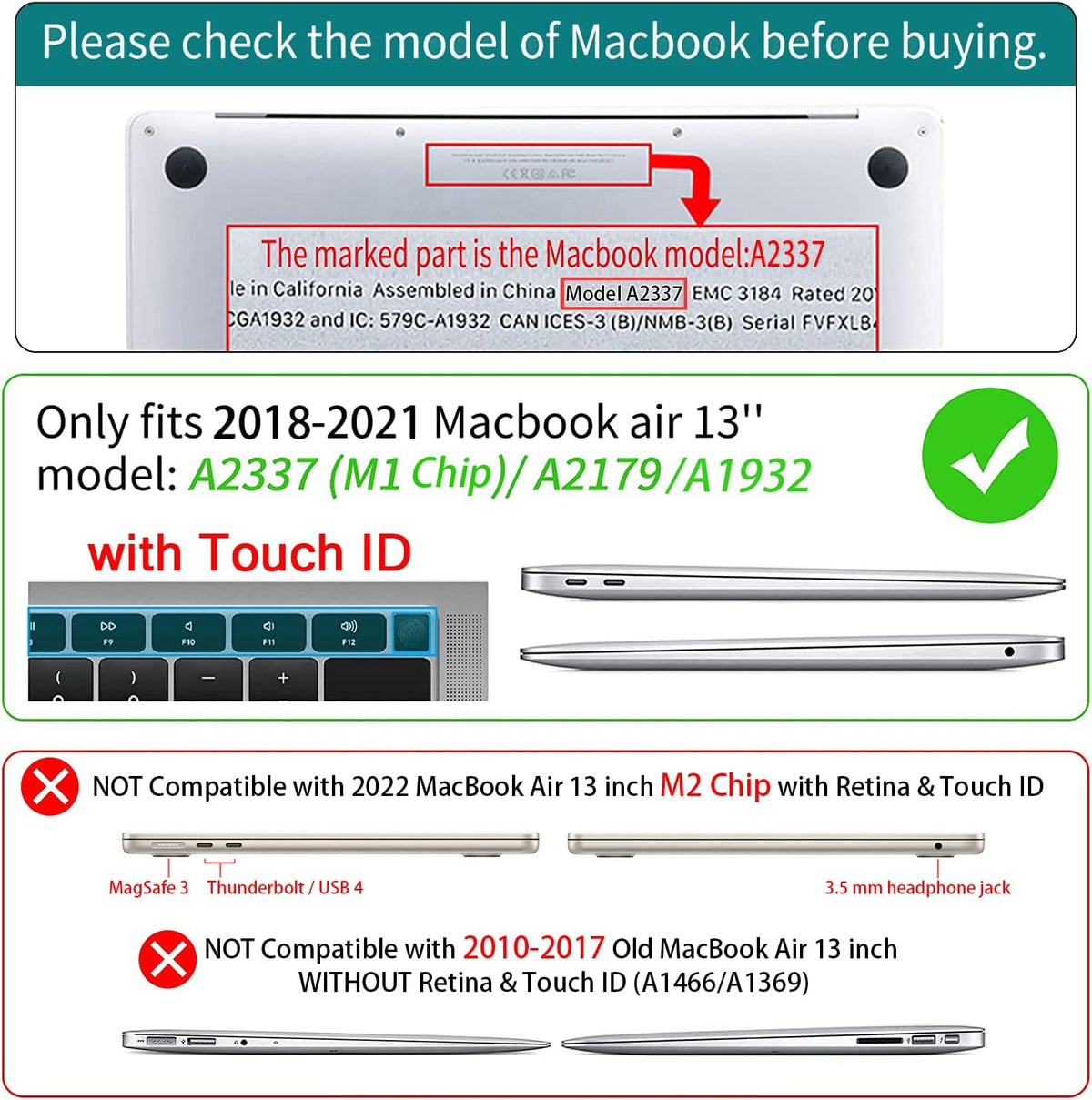 Teryeefi for MacBook Air 13 inch Case Release 2018 2019 2020, Fits Model A2337 M1 Chip, Design Pattern Slim Cover+Keyboard Cover Compatible with 13.3 inch MacBook Air M1 Touch ID, Chrysanthemums