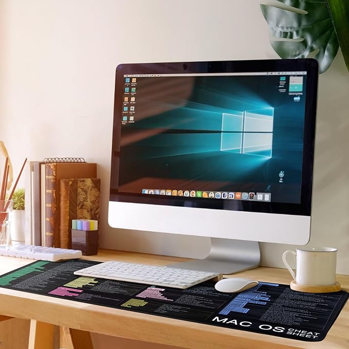 Mac OS Shortcuts Mouse Pad Large Mousepad for MacBook Extended Gaming Pad for Mouse and Keyboard High Definition Printing StitchingWashable Anti Slip (mac)