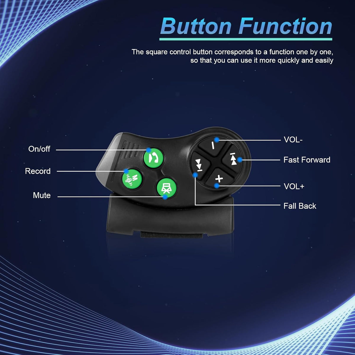 Hikity Universal Wireless Bluetooth Steering Wheel Controller for Car Stereo, Hands-Free Call/Music/Video, Easy
