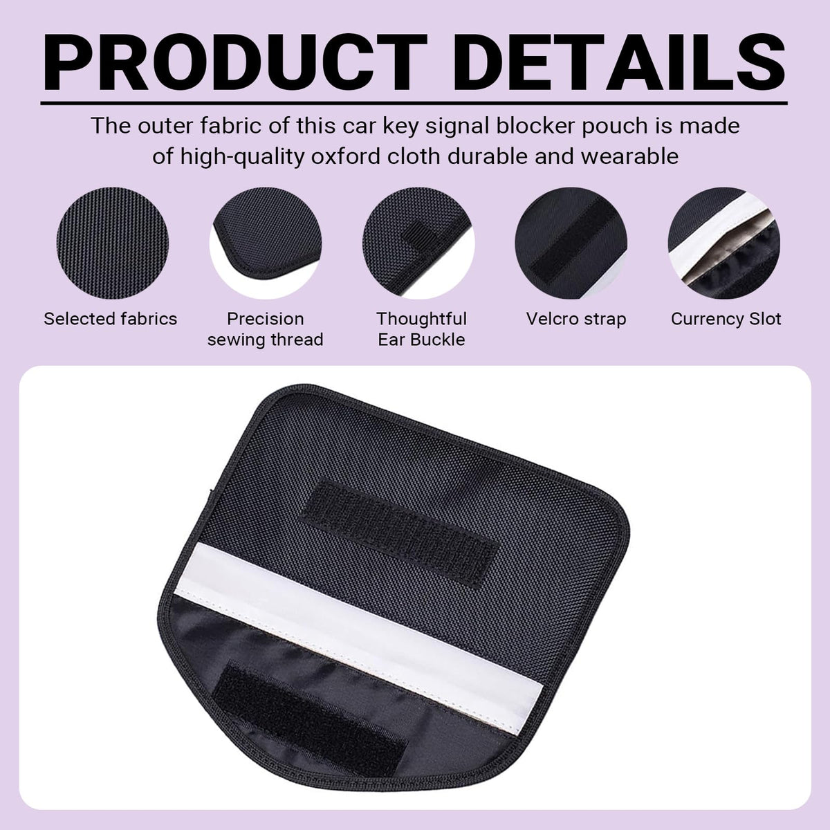 Heyzidu 2 PCS Faraday Bags for Car Key Phones, Privacy Protection Faraday Bag, Anti-theft Anti-tracking Signal Blocking Bag, Universal for Most Cars