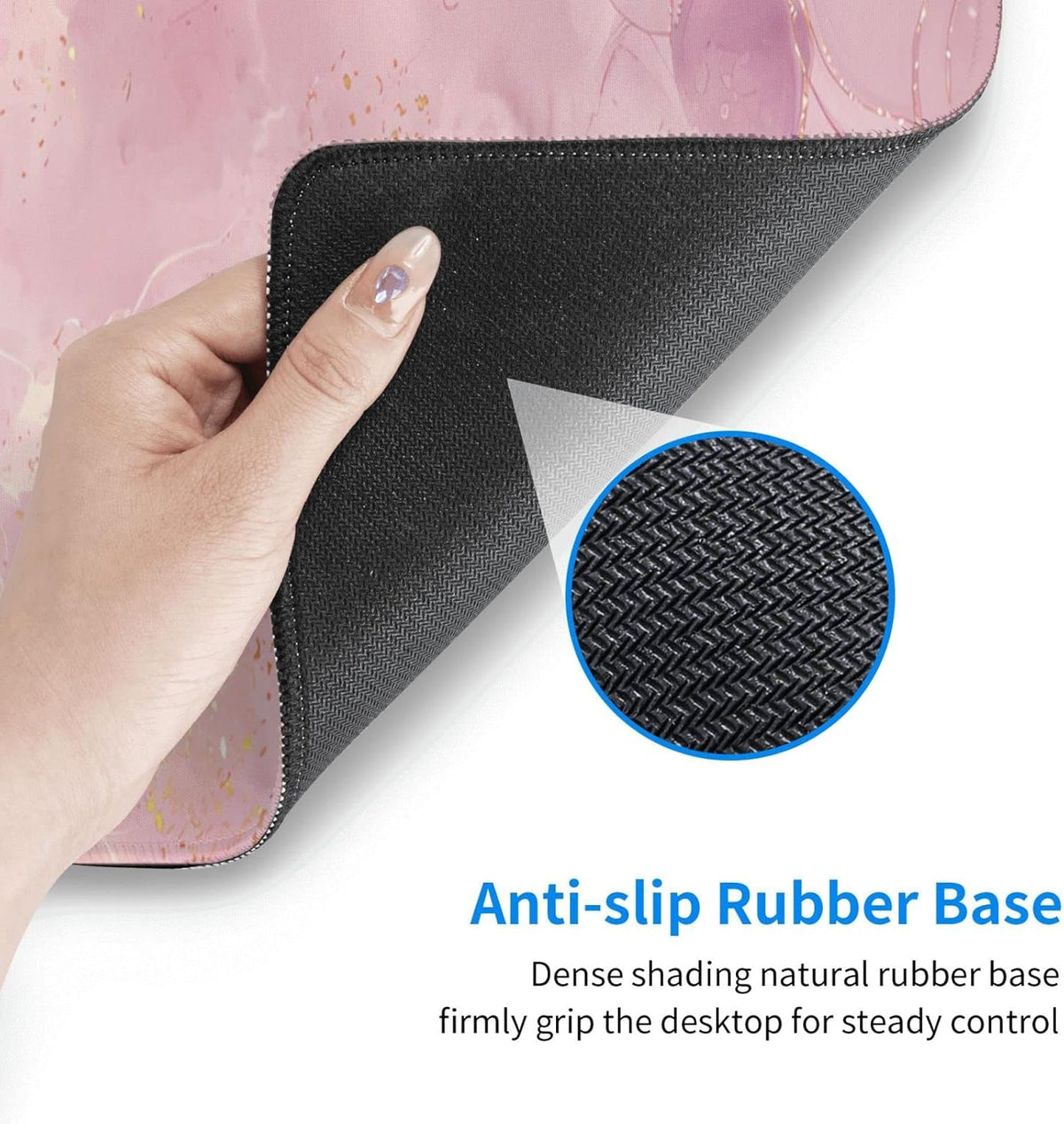 Rose Gold Marble Large Mouse Pad Extended Gaming Mousepad 31.5 x 11.8 Inch with Anti-Slip Rubber Base Cute Office Decor Women Girls Computer Accessories Home Office Supplies