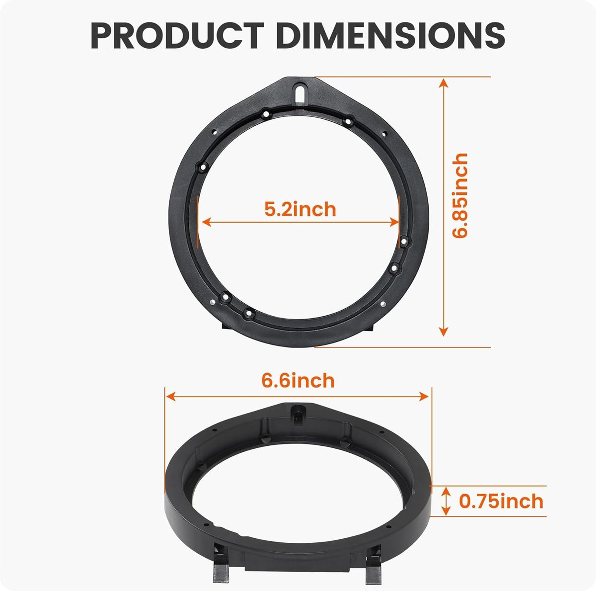 NuIth Car 6.5 Inch Speaker Adapter Bracket with Wiring Harness Kit for 2006-2013 Honda Civic/Accord/CR-V