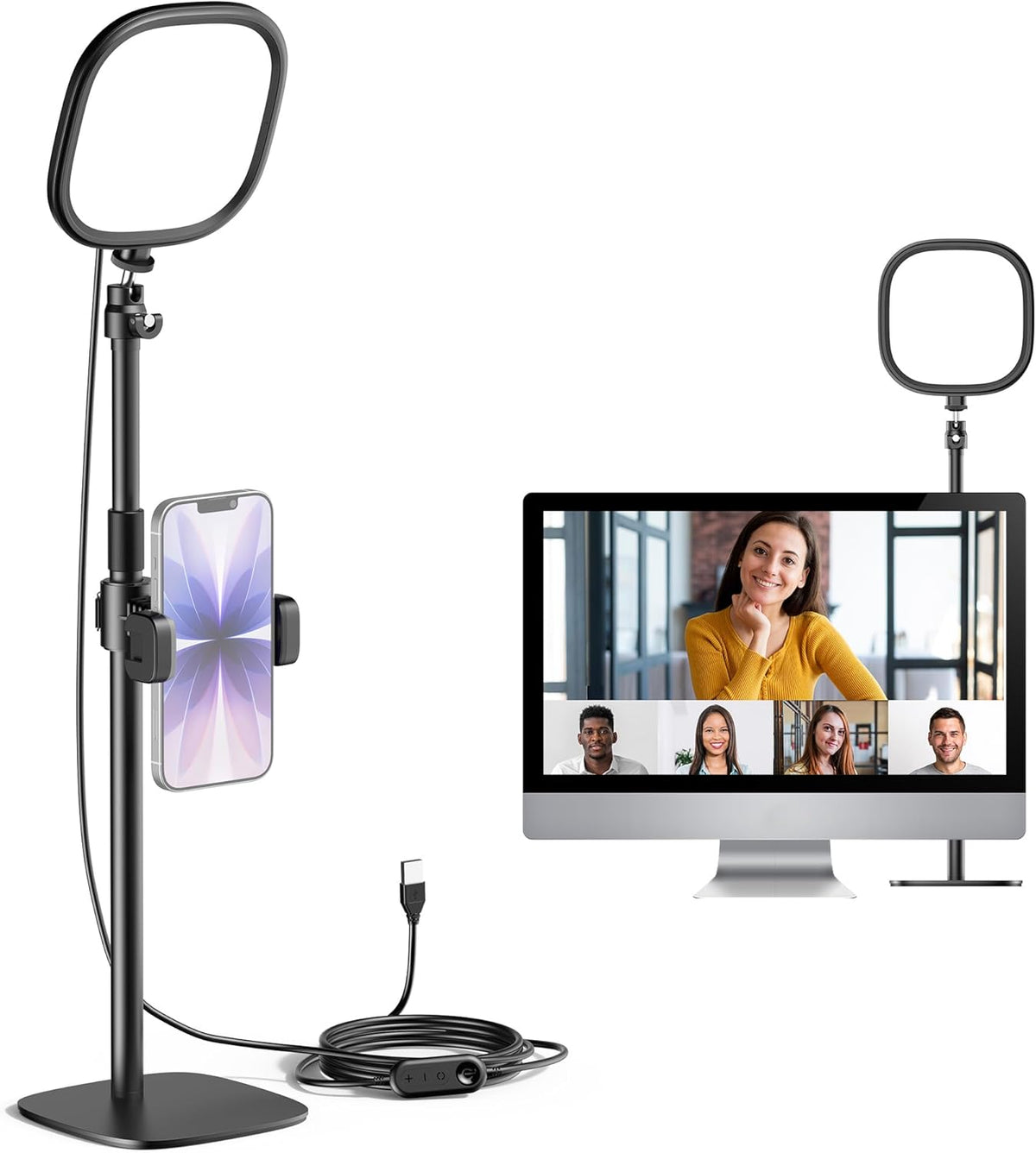 InnoGear 50 Zoom Lighting for Computer, Light Modes Video Conference Lighting with Phone Holder Cell Phone Selfie