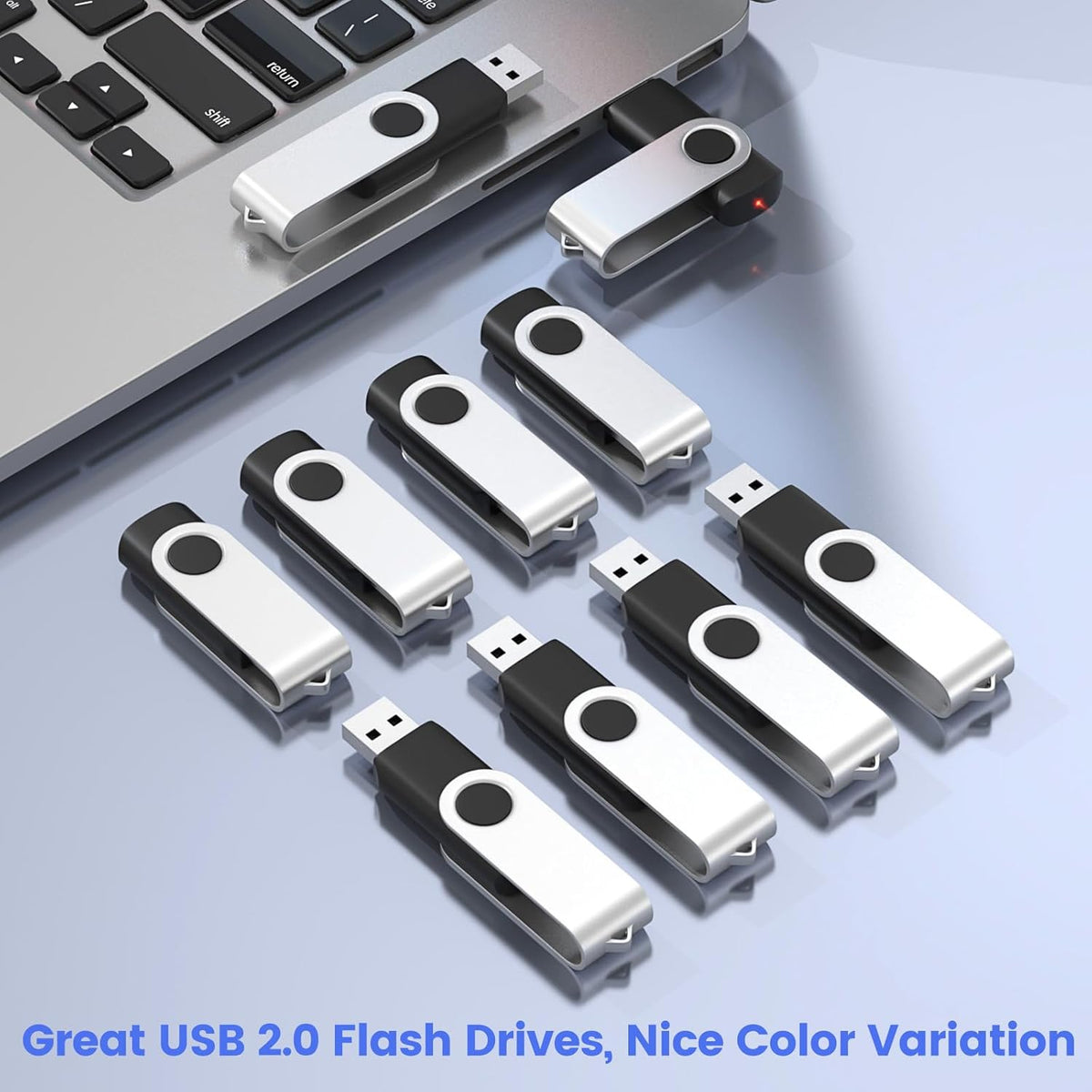 ABLAZE 4GB USB Flash Drive 100 Pack, USB 2.0 Thumb Drives Bulk Memory Sticks Pendrives 100PCS (Black)