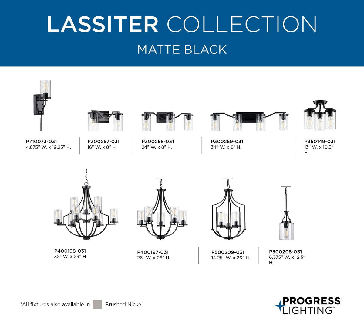 Progress Lighting Lassiter Collection Black One-Light Wall Bracket