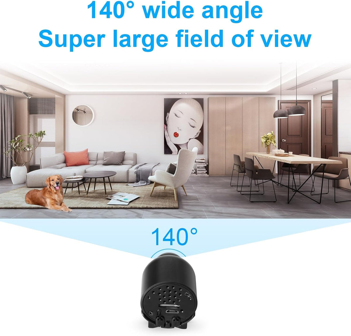New Smallest Wireless WiFi Camera, HD1080P Mini Concealed Detector, Portable Baby Monitor, Pet Nanny Cam with Night