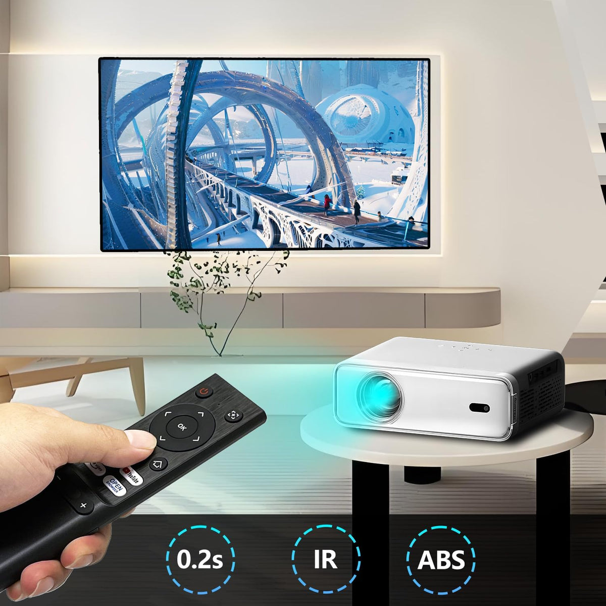 HODSEUKIN D1 Replacement Remote for Mini Projector,Compatible with Aurzen EAZZE Mini Projector.