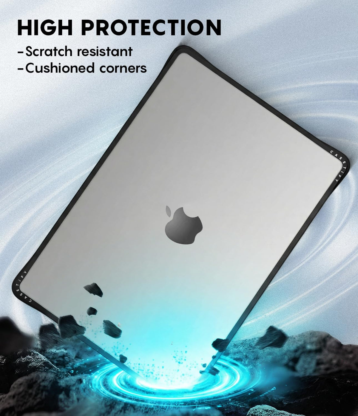 CASETiFY Impact MacBook Air 13.6" (M2-M5) Case [Cushioned Impact Corners/Scratch-Resistant/Anti-Slip Grip] - Cheetah Paradise - Clear Black