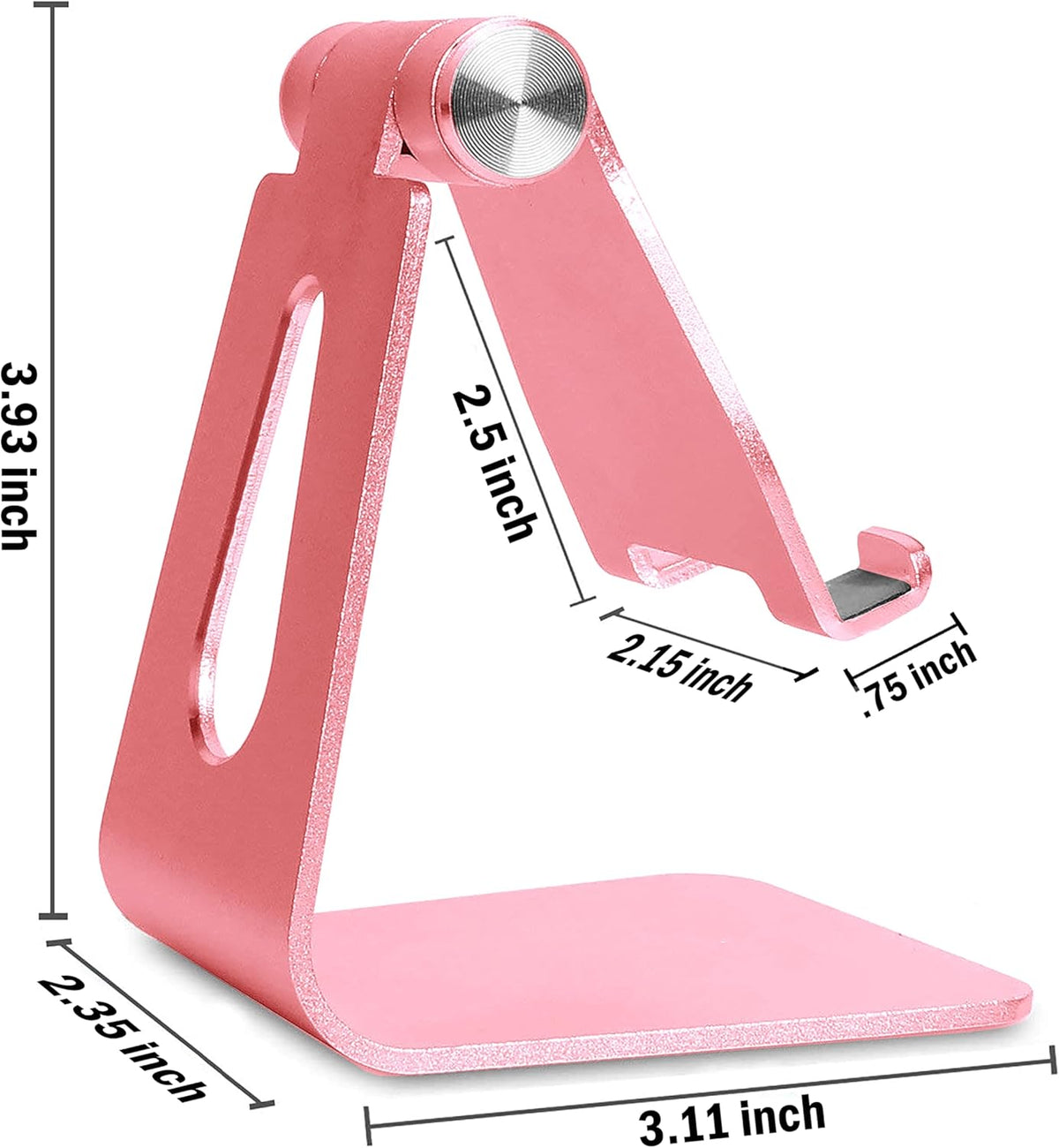 Adjustable Multi-Angle Aluminum Cell Phone Tablet Stand, Non-Slip Dock Holder Cradle Charger Station Mount, Foldable