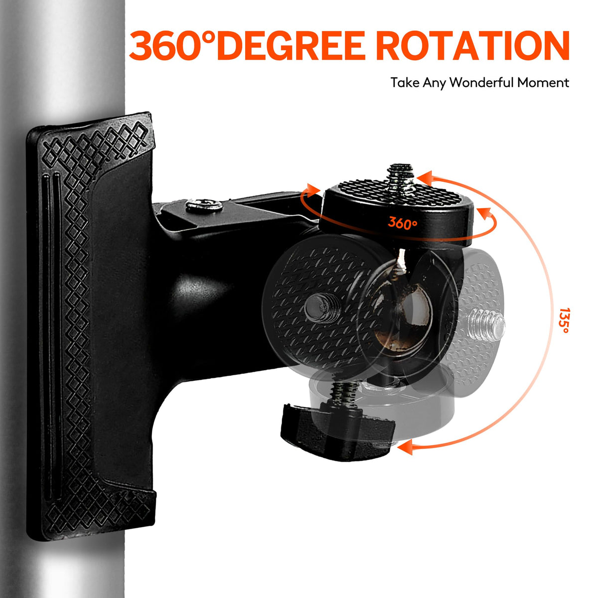 ALTIN Trail Camera Clip Mount, 2 Pack Tracking Camera Bracket, 360 Rotatable Interface Trailcam Holder for Hunting with Camouflage Style