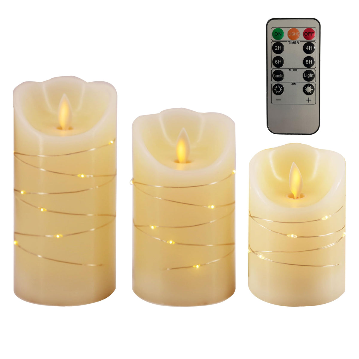 simpdecor LED Flickering Flameless Candles with Remote - Battery Operated Fairy Lights for Bedroom Decor Aesthetic, Fall Home Decor, Fireplace