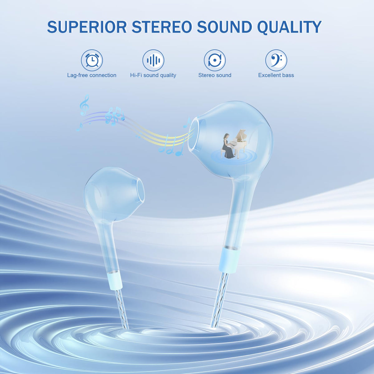 Jogteg Earbuds Headphones with Microphone Pack of 5, Noise Isolating Wired Earbuds, Earphones with Powerful Heavy Bass Stereo, Compatible