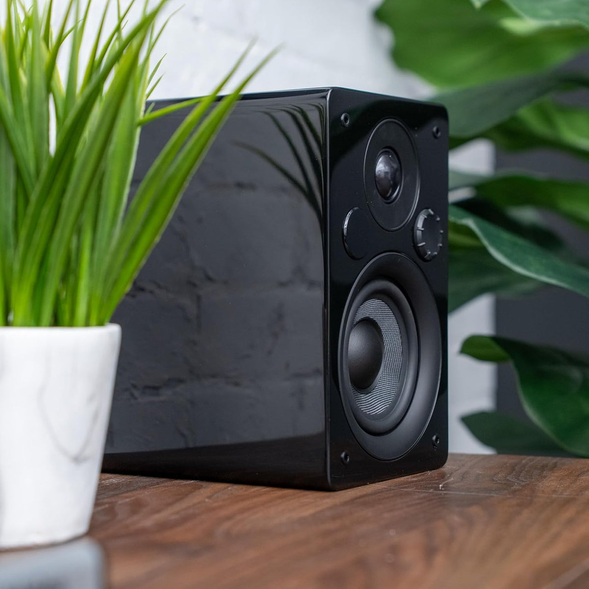 Peachtree Audio M24x Powered Bluetooth Bookshelf Speakers (Pair) – Real Bamboo | Hi-Fi Sound, 5.25” Woofer, RCA, Optical, USB Charging, Subwoofer Out | Ideal for TV, Turntables & PCs