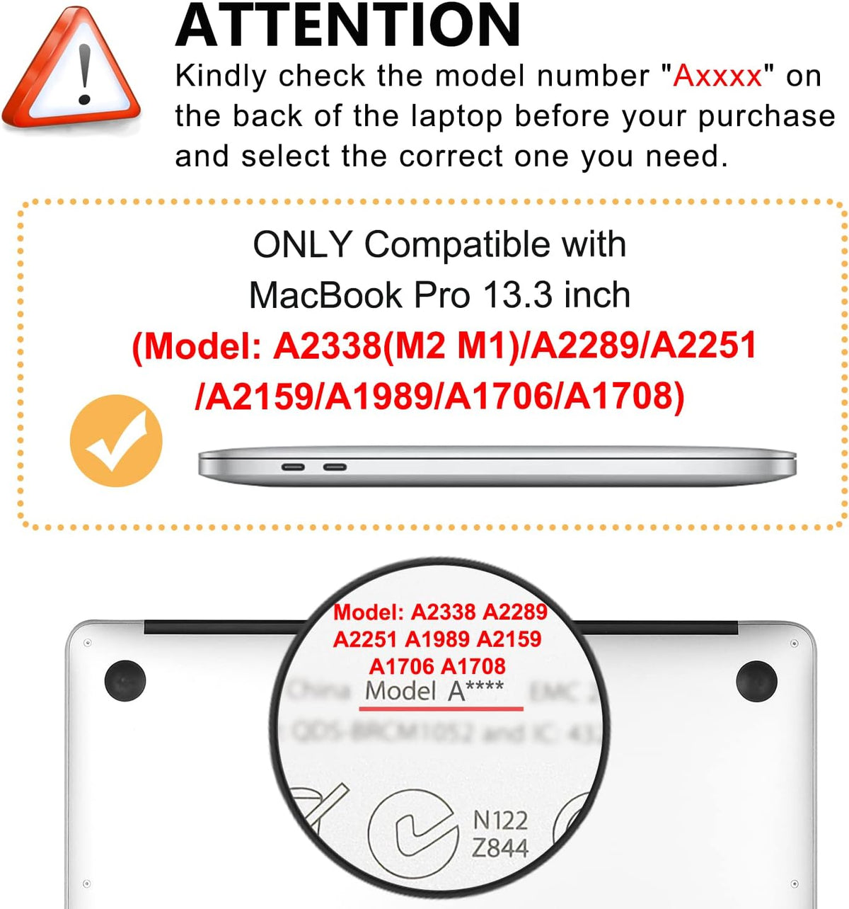 MacBook Pro 13 inch Case for M2 M1 A2338 A2289 A2251 A2159 A1989 A1706 2023-2016 with Touch ID, 6 in 1 Matte Clear