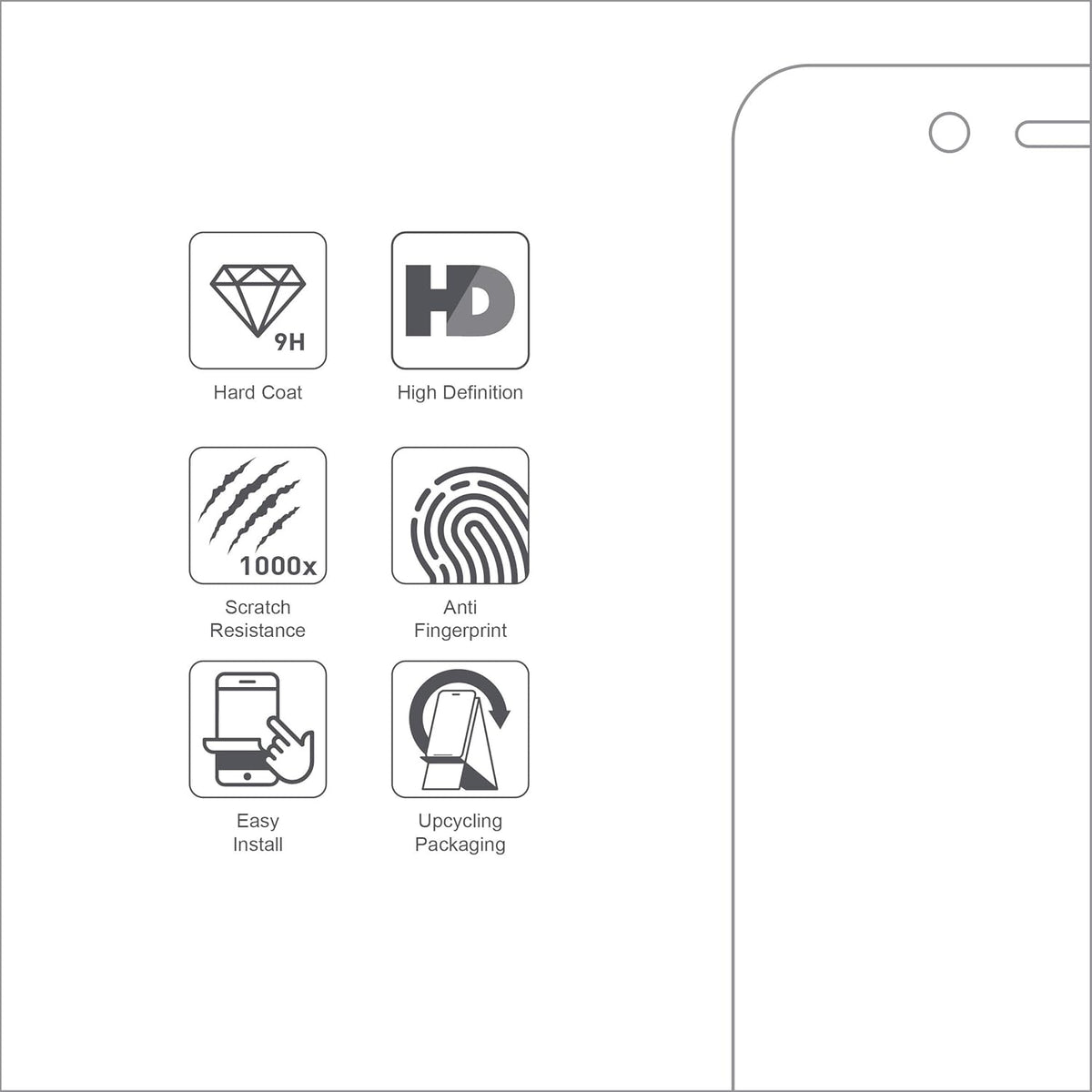 ARMOR Flexible Glass Screen Protector for iPhone SE3/SE2/8/7, 9H HD Protection