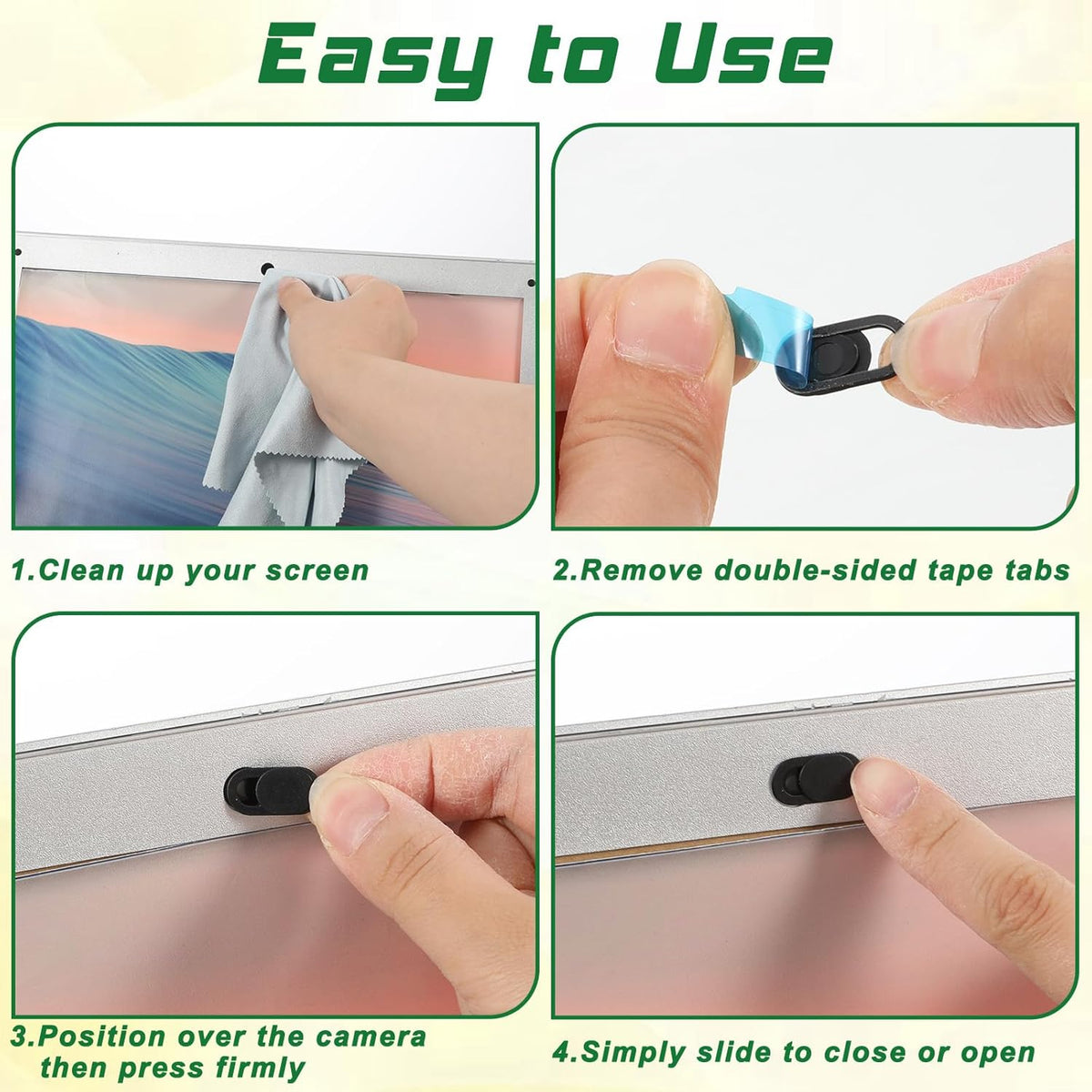 Giantree 30Pcs Camera Cover, Webcam Cover, Camera Privacy Covers Slide, Phone Laptop Cameras Covering Slide, Webcam
