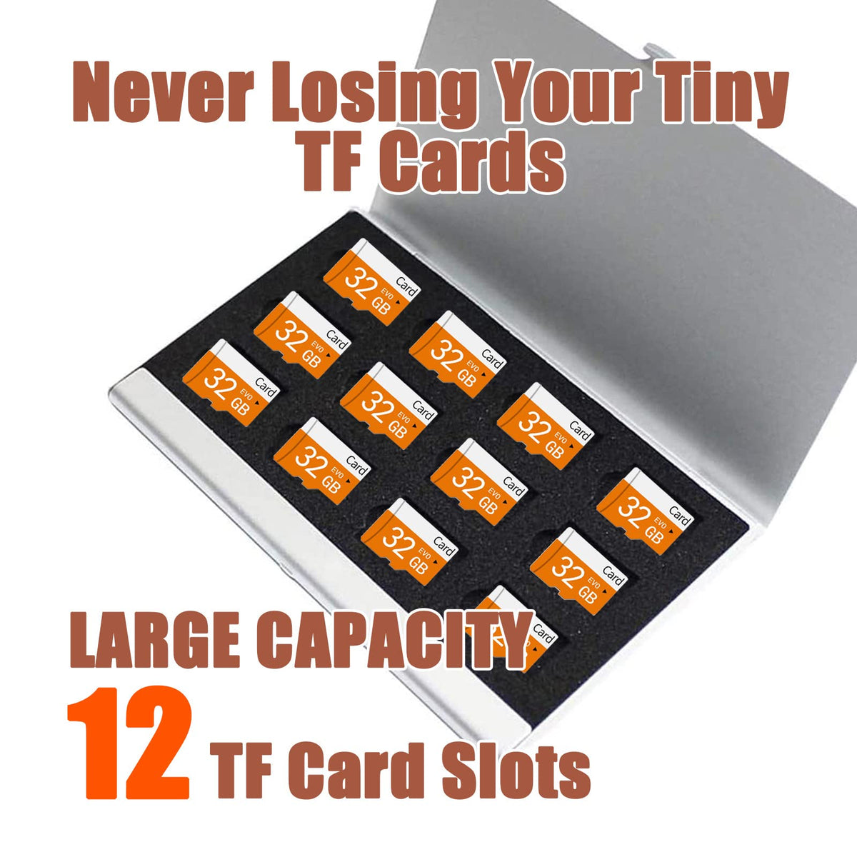 Aluminum Waterproof Memory Card Case - Ultrathin Mini Rustproof Protector for Micro SD/Micro SDXC/TF Cards (Silver Color)