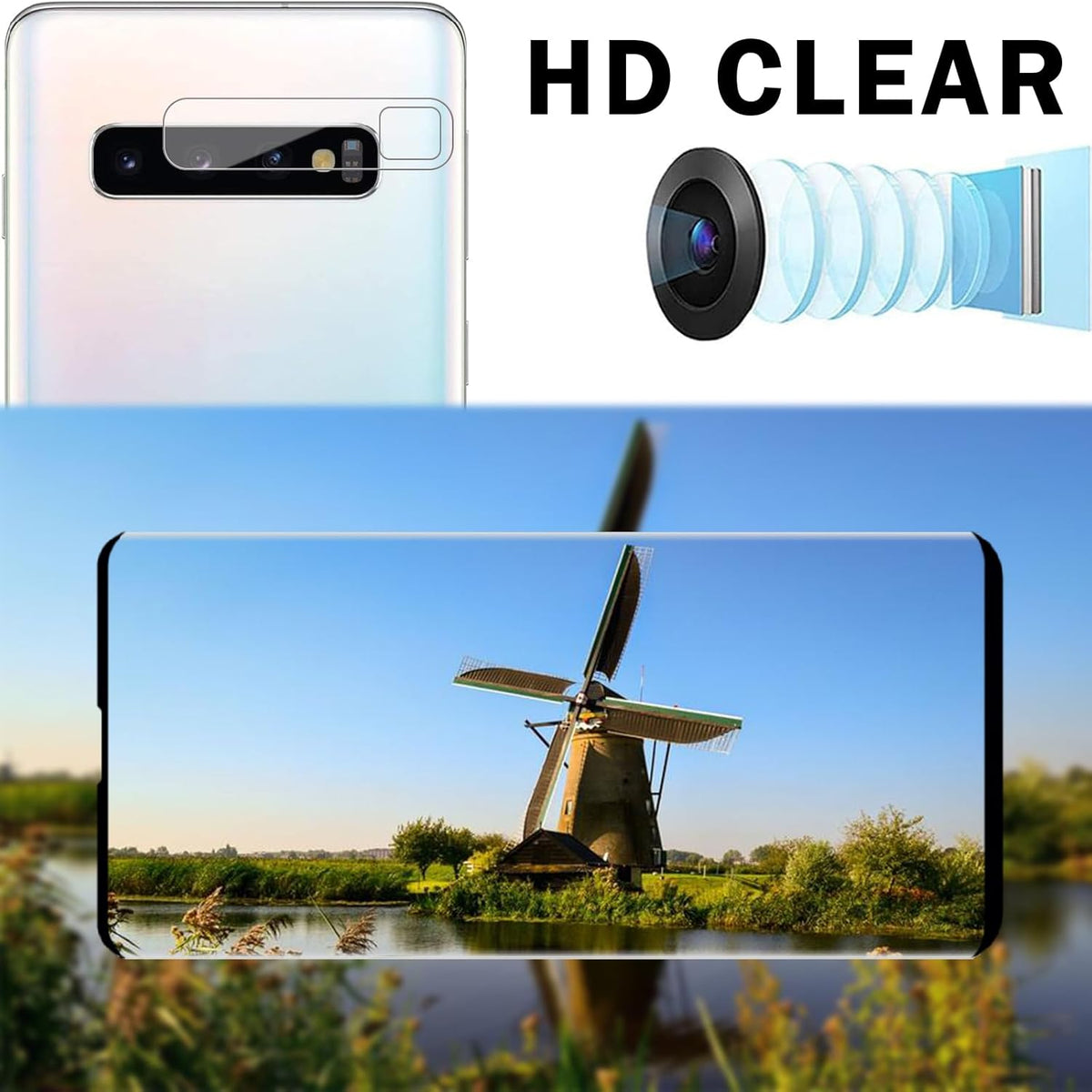 [2+2 Pack] Galaxy S10 Plus Screen Protector and Camera Lens Protector, Ultra Clear, Anti Scratch, 9H Tempered Glass