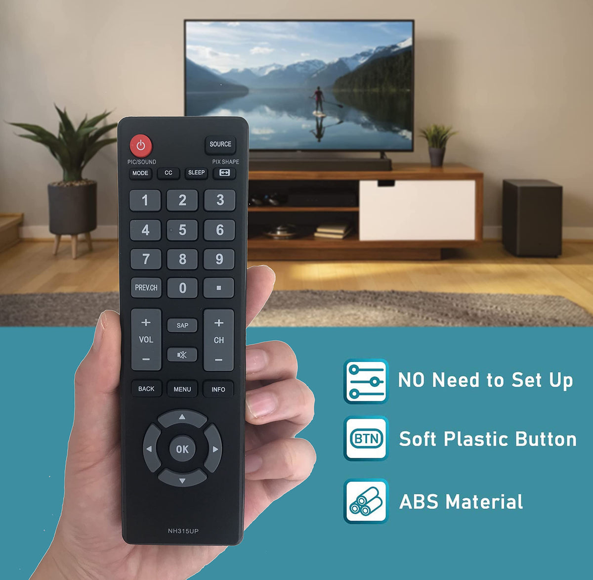 Replacement Remote Control for Sanyo TV NH316UD FW32D06F FW32D06F-B FW40D48F FW40D36F FW40D36F-B FW43D25F FW50D36F FW55D25F FW55D25F-B