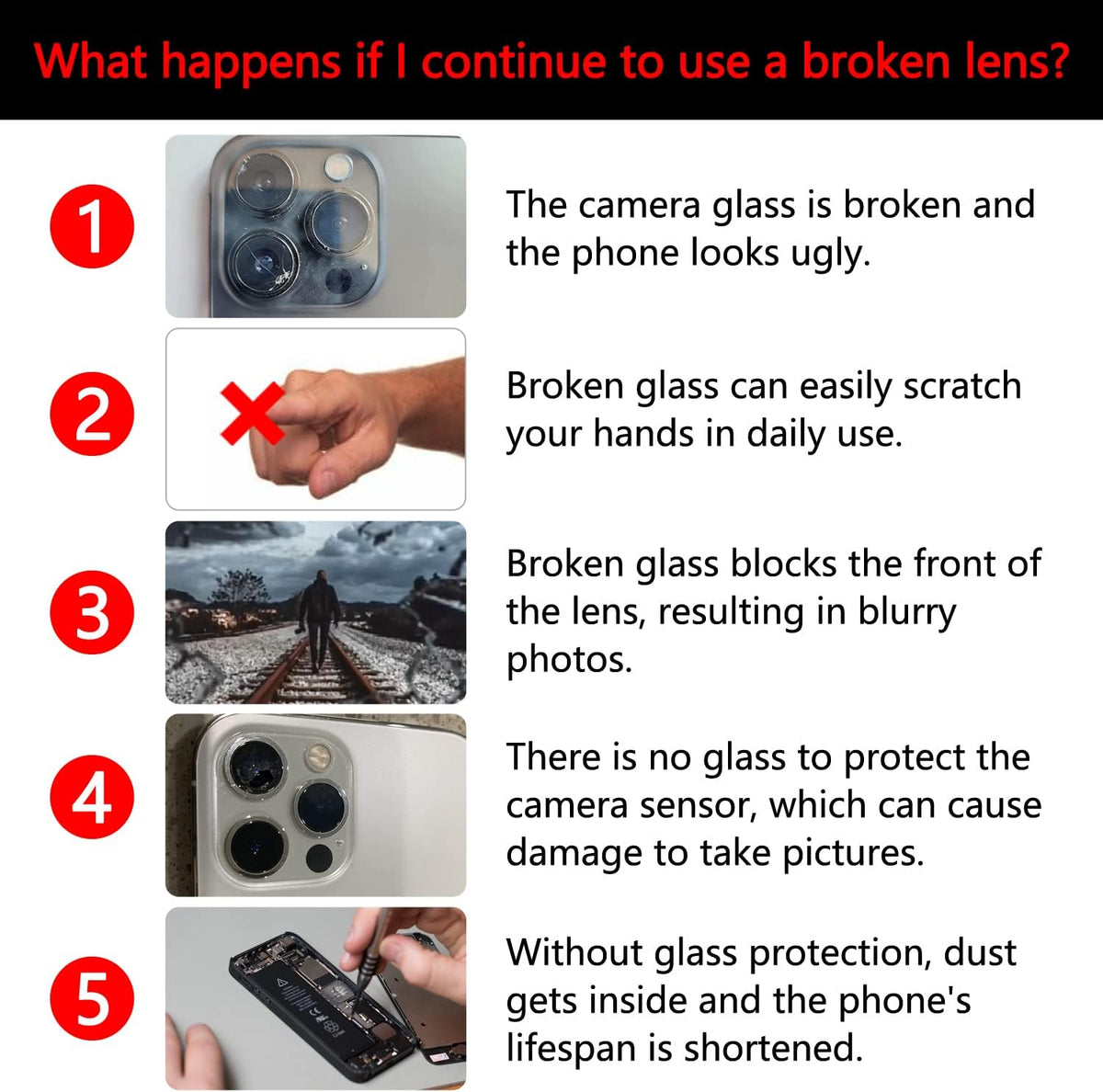 Original Back Rear Camera Lens Glass Replacement for iPhone 14 6.1 inch & iPhone 14 Plus 6.7 inch with Toolkit
