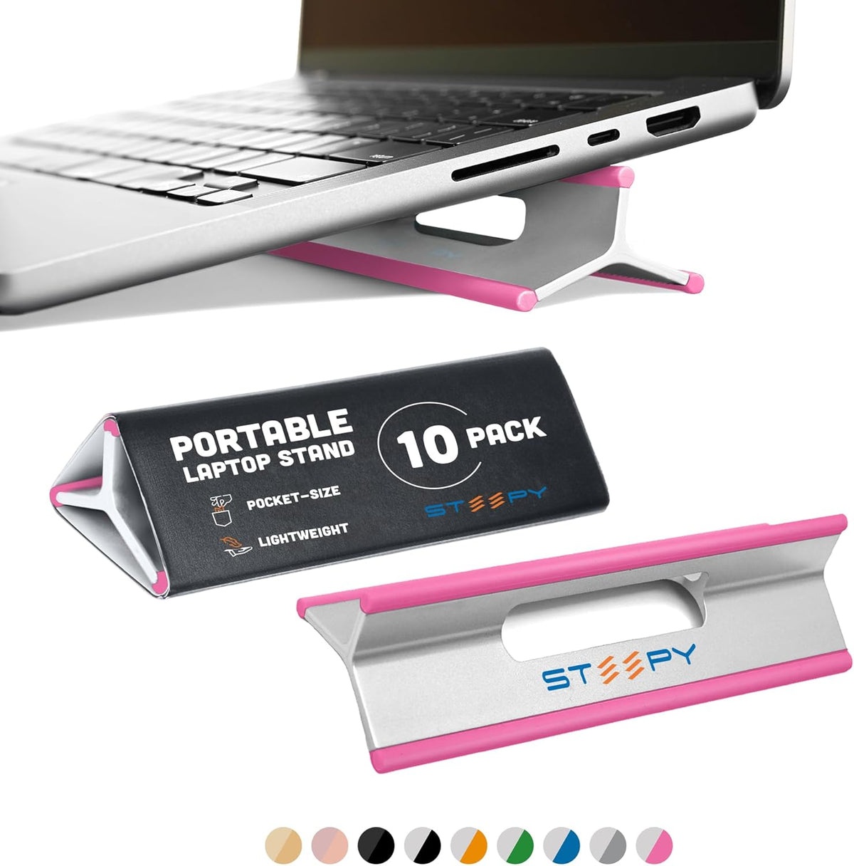Steepy Adjustable Laptop Stand 3 Heights Laptop Riser for Desk