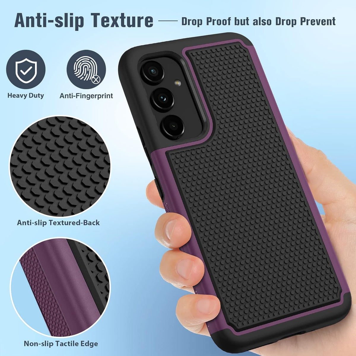 FNTCASE Dual Layer Shockproof Protective Case for Samsung Galaxy A54-5G, Non-Slip Matte Textured, Heavy Duty Rugged TPU