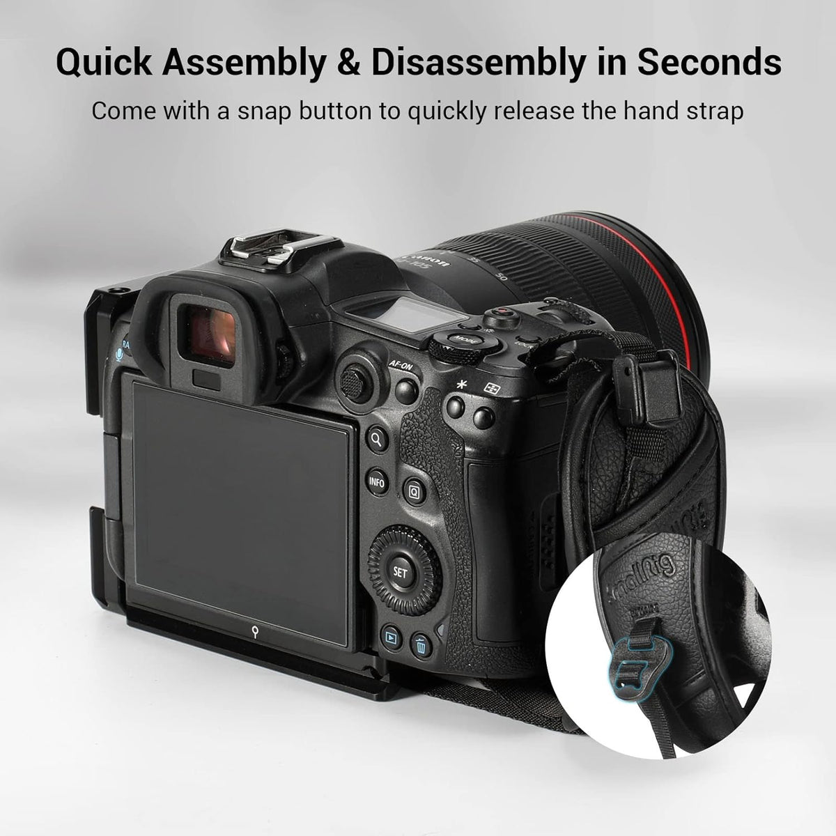 SMALLRIG Camera Cage Wrist Strap, Quick Adjustable Hand Strap for Camera Handle and L Bracket - 3848
