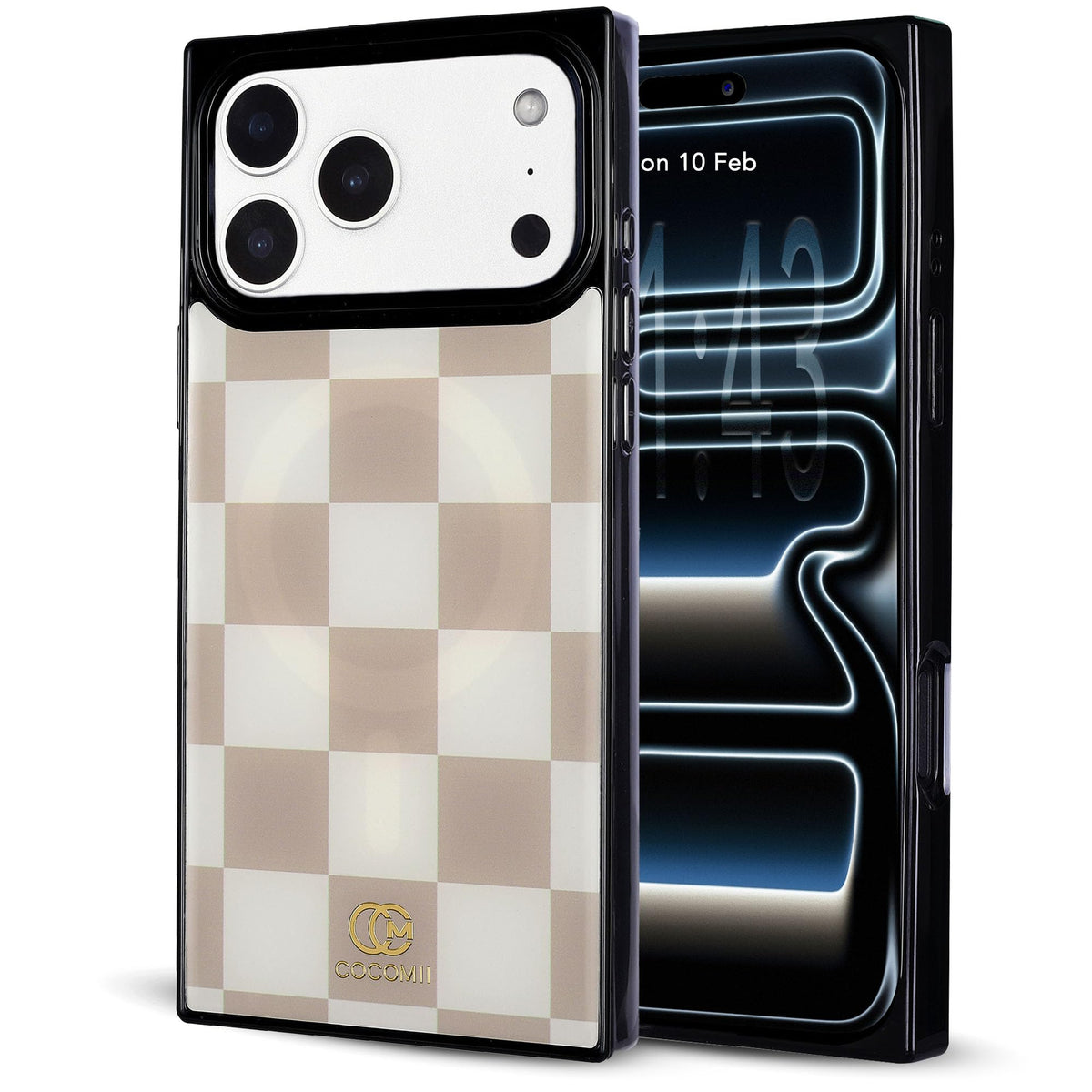 Cocomii Rectangle Case For Iphone 17 Pro, Compatible With Magsafe, Neutral Checkered
