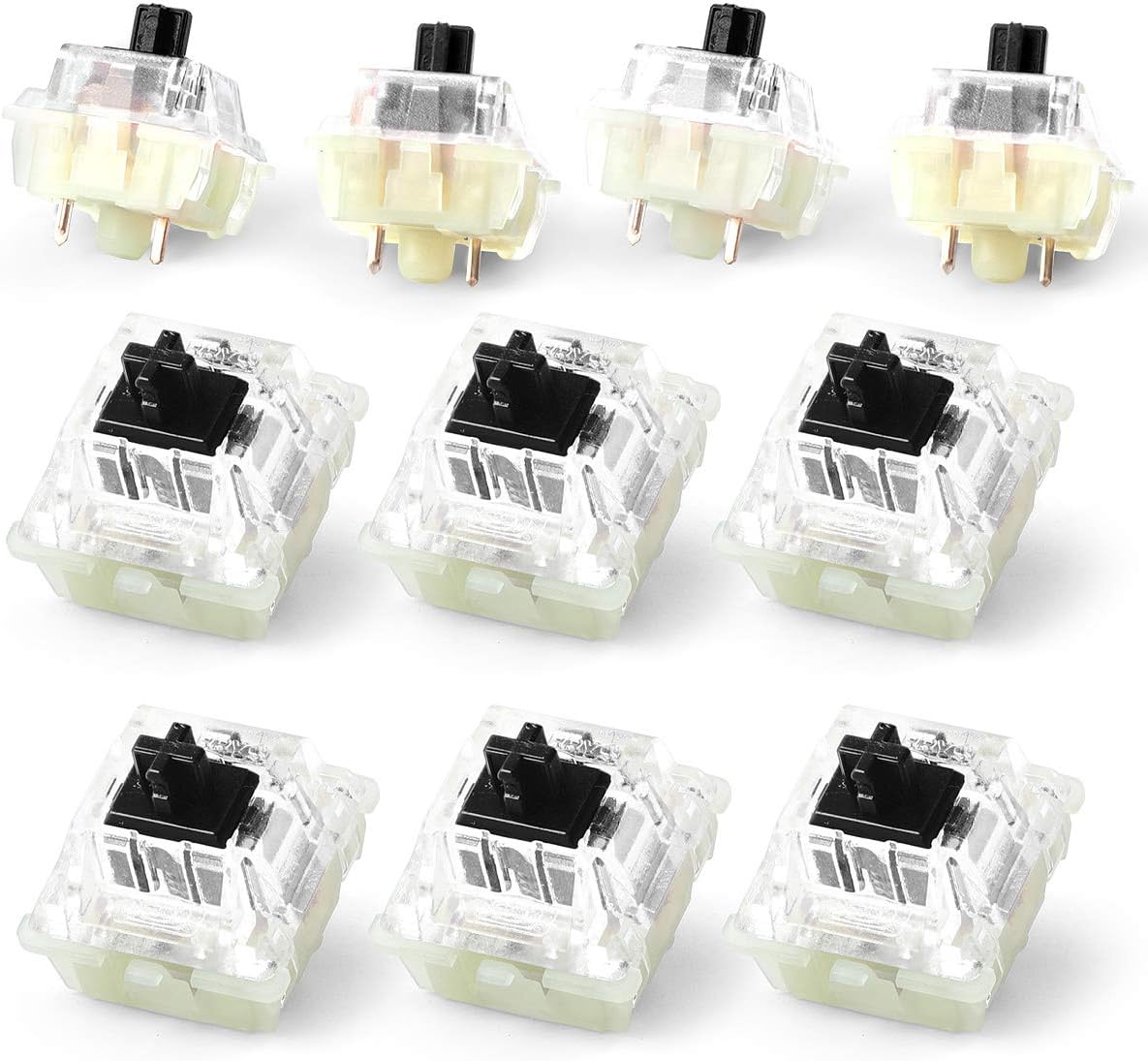 Authentic RGB Cherry Switch, Cherry MX Switches Keycap Replacement Set, 10 pcs (Black 3 pin)