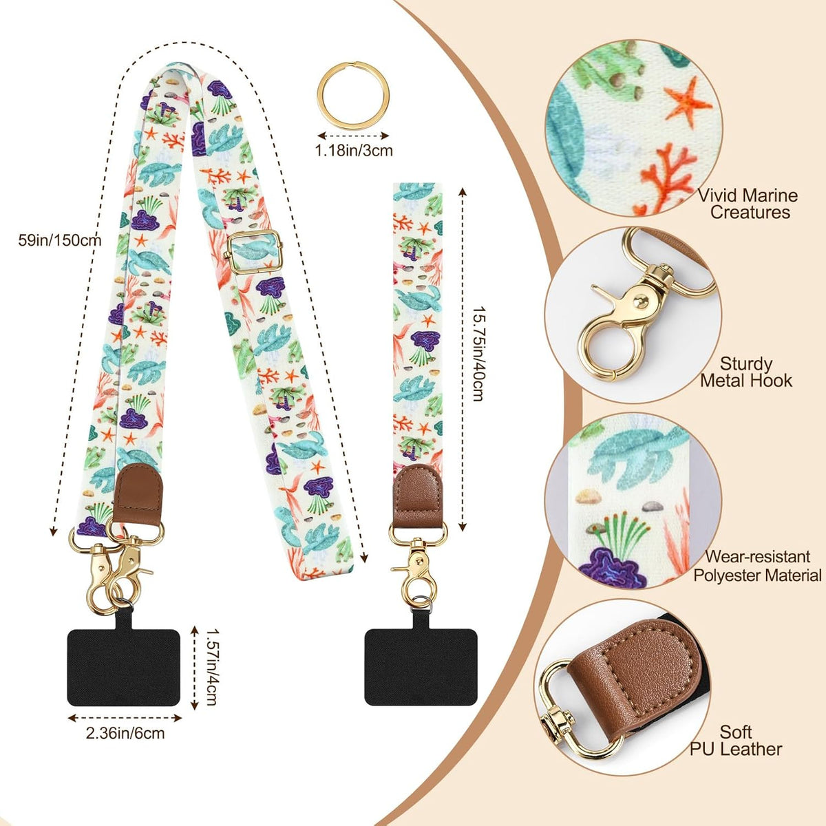 TiMOVO Phone Lanyard Crossbody Wrist Strap, Adjustable Anti-Theft Strap for Smartphone Case