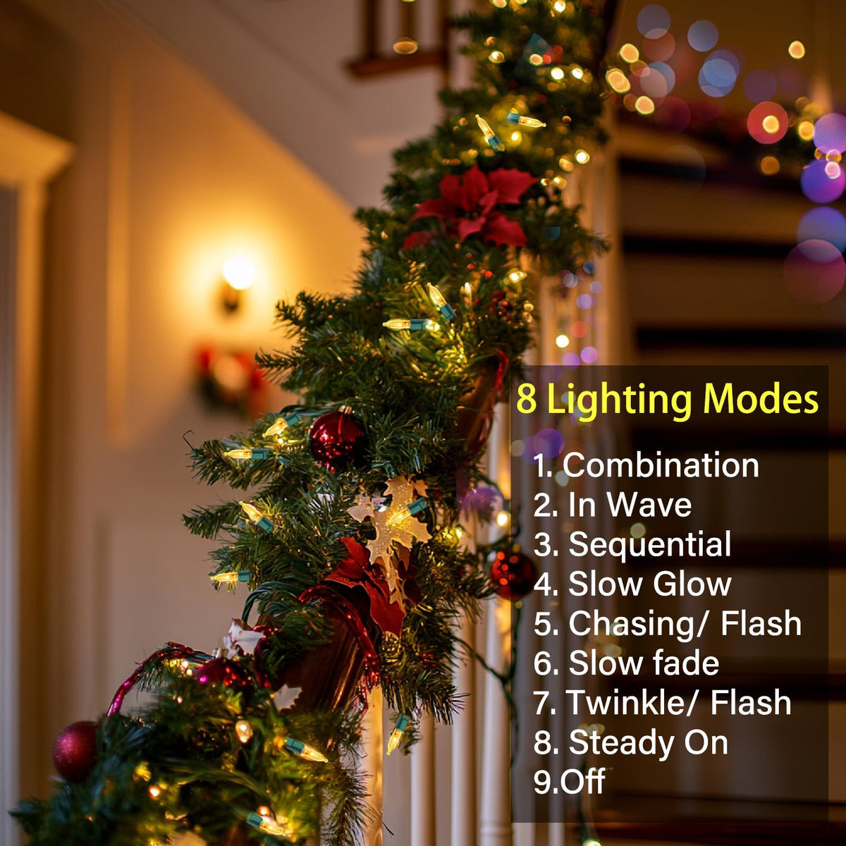 OULISI 2 Pack 100 LED Outdoor Christmas Lights, 35FT Battery Operated Mini String Lights with 8 Modes & Timer Xmas Tree Lights Waterproof for Patio