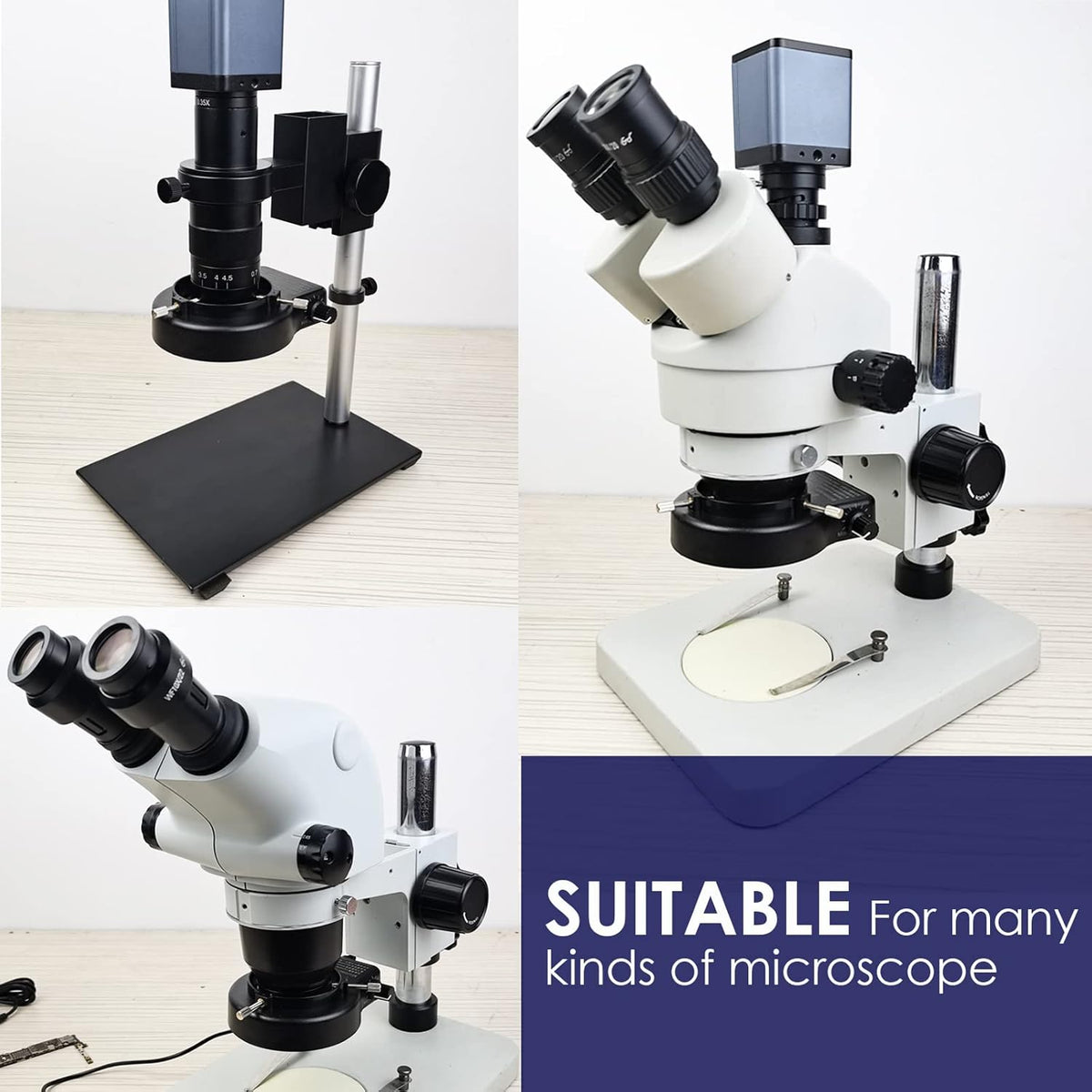 Light Microscope LED Ring Illuminator, Adjustable USB 64 LEDs Ring Light for Lab Stereo Microscope & Camera