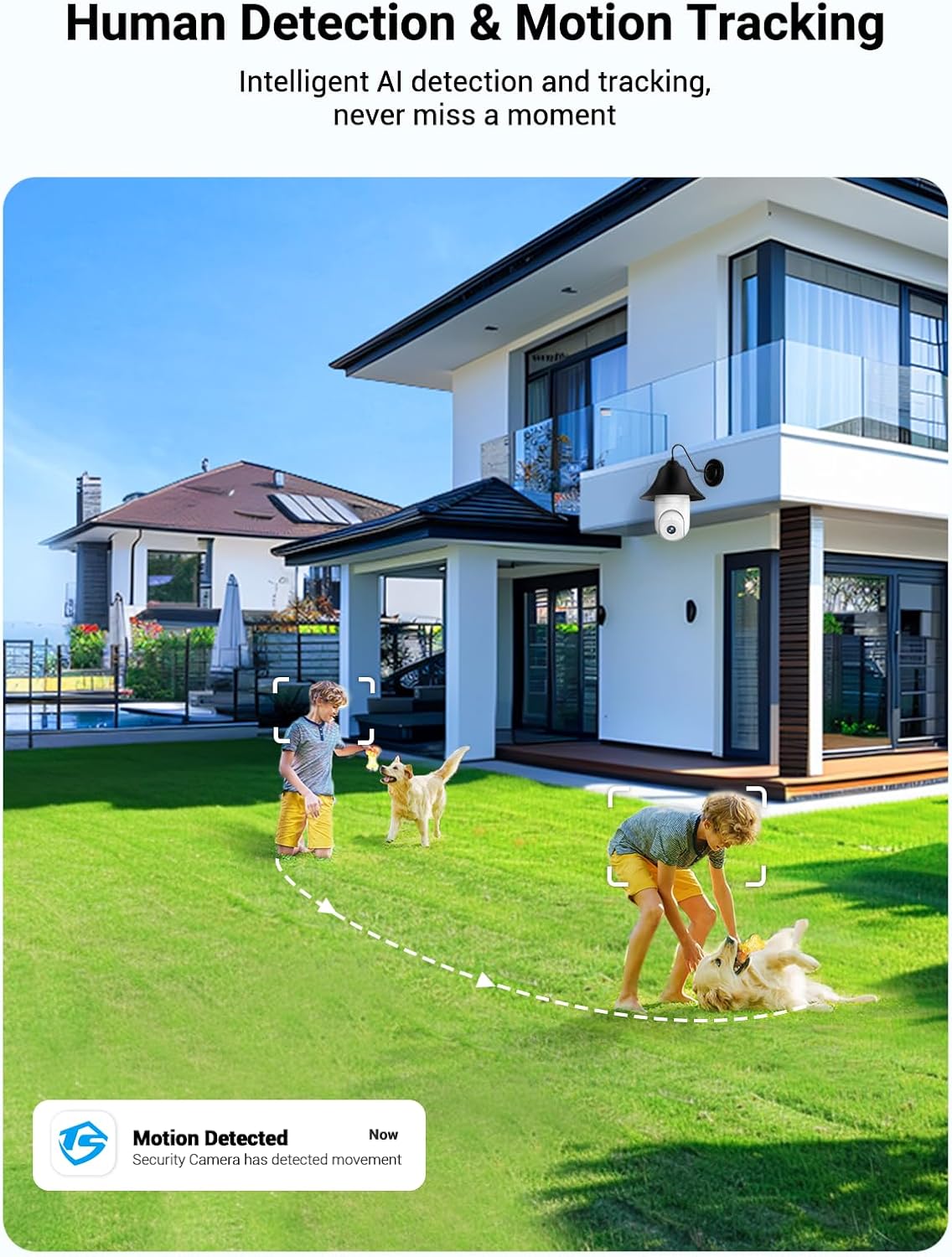 Light Bulb Security Camera Wireless Outdoor, 5G & 2.4G WiFi for Home Security, AI Human Detection, Motion Tracking,