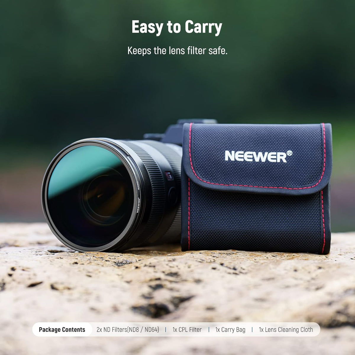 NEEWER 77mm Lens Filter Kit - ND8 ND64 CPL, Neutral Density + Circular Polarizer with 30 Layers Nano Coating