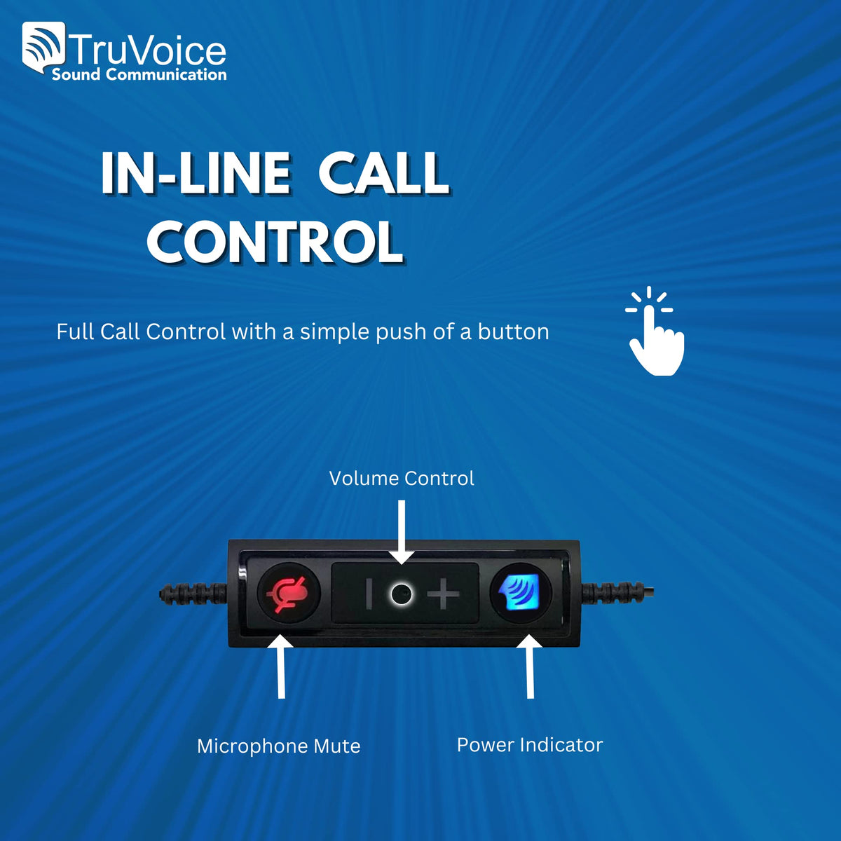 TruVoice USB Adapter Compatible with Any Jabra Quick Disconnect (QD) Wired Headset and Includes Volume Control and Mute Functionality (Connects