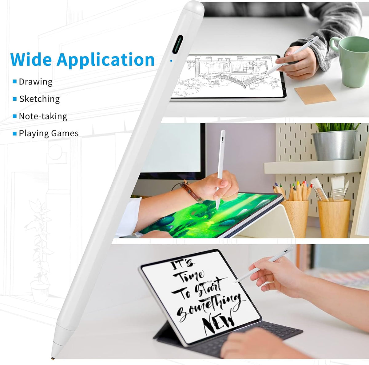 Stylus Pen for Lenovo Yoga 7i 14" 2 in 1 Laptop, Digital Fine Point Tip for Precise Drawing/Writing, White