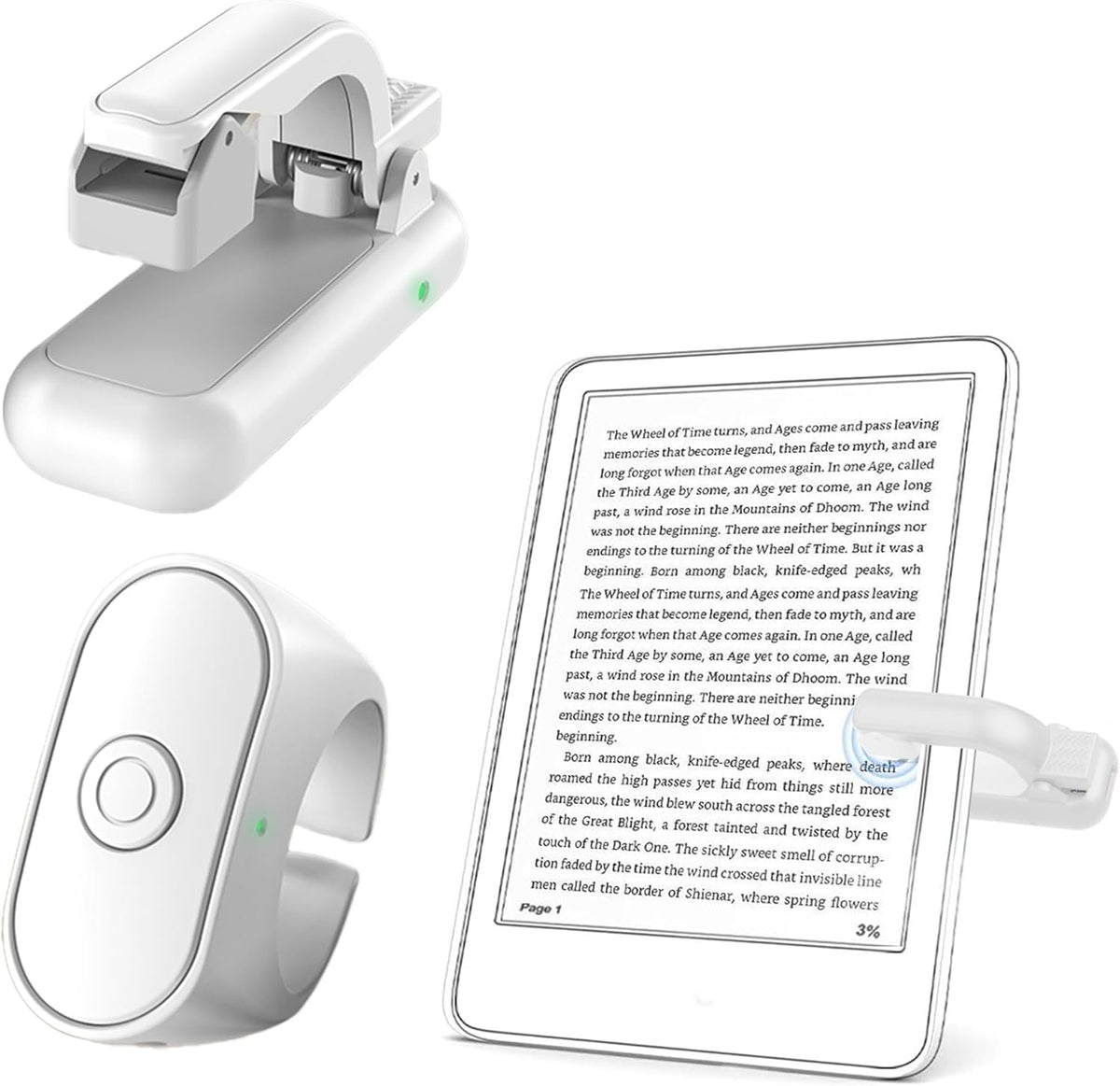 Generic Remote Control Page Turner Ring for Kindle Paperwhite/Scribe/Oasis, Wireless RF Remote Control Clicker